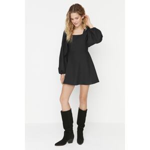 Trendyol Black Sleeve Detailed Super Mini Woven Dress