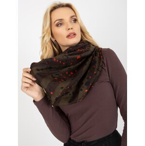Khaki women's scarf with print