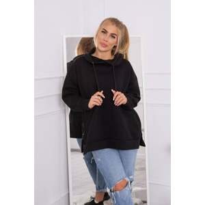 Insulated sweatshirt with zipper on the side black