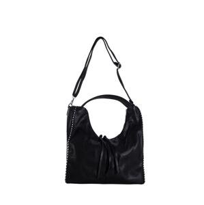 Black city shoulder bag made of eco-leather