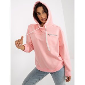 Light pink hoodie with drawstrings