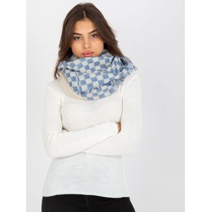 Ecru-dark blue checkered women's chimney