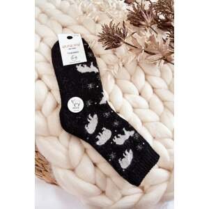 Women's woolen socks in Polar Bear black