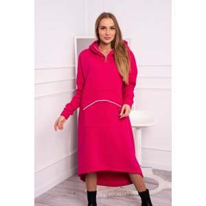 Insulated dress with hood in fuchsia color