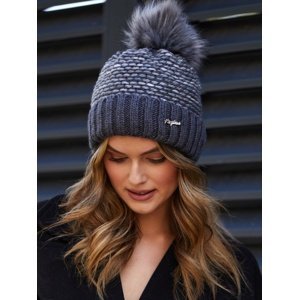 Dark gray winter cap with edging