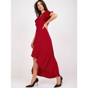 Red evening dress with longer back