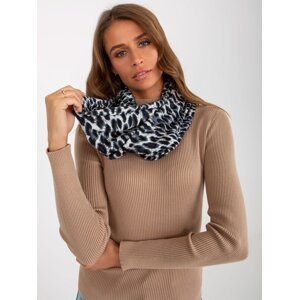 Women's gray leopard scarf