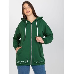 Dark green plua-zip hoodie