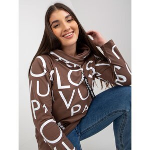 Brown cotton sweatshirt of larger size with letters