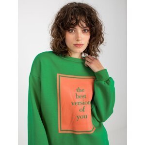 Green oversize sweatshirt with print