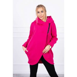 Sweatshirt with short zipper fuchsia