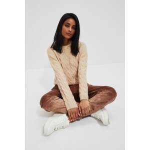 Sweater with decorative strings - beige