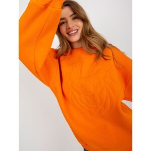 Orange padded hoodie with embroidery