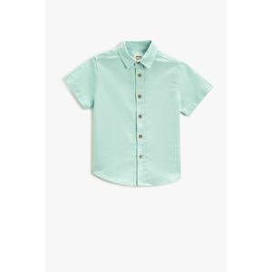 Koton Linen Blend Oversize Shirt Short Sleeve