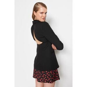 Trendyol Black Woven Lined Blazer with Back Detail