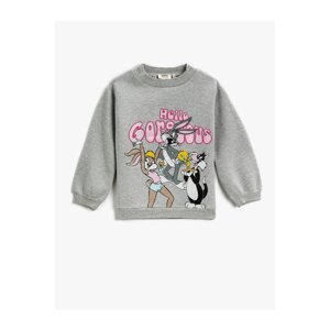 Koton Looney Tunes Printed Sweatshirt Licensed Half Turtleneck Long Sleeve