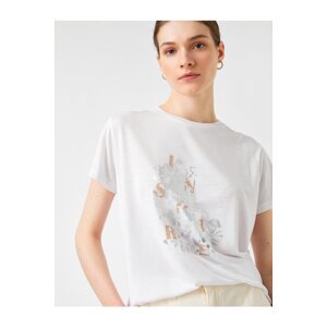 Koton Shiny Printed T-Shirt with Short Sleeves