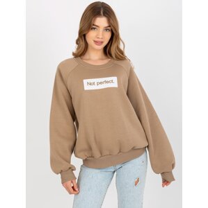 Women's hoodless sweatshirt - beige