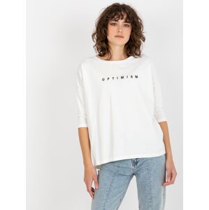 Women's cotton T-shirt with the inscription Agatta - ecru