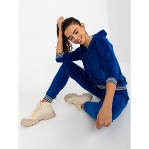 Cobalt soft velour set with trousers