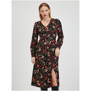 Orsay červeno-čierne dámske kvetinové šaty - ženy
