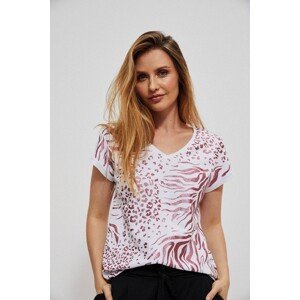 Cotton blouse with glossy print