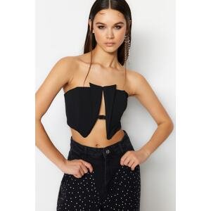 Trendyol Black Crop Lined Woven Bustier with Accessories