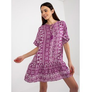 Purple boho dress with viscose patterns SUBLEVEL