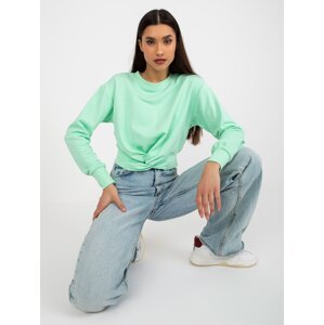 Mint short hoodie with front knot