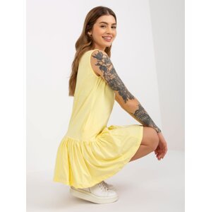 Light yellow basic ruffle minidress sleeveless