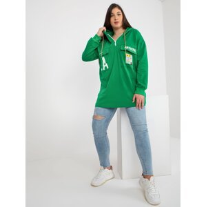 Green plus size hoodie