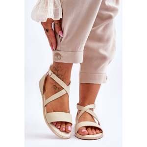 Leather ankle sandals Big Star Beige