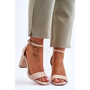 Women's classic suede sandals Beige Passo