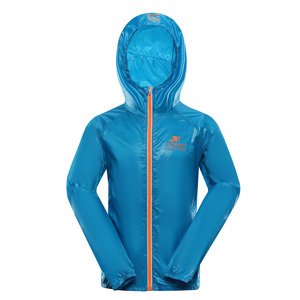 Children's ultra-light jacket with impregnation ALPINE PRO BIKO neon atomic blue