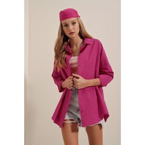 Bigdart 3900 Oversize Long Basic Shirt - Dark Pink
