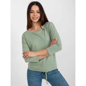 Pistachio blouse with 3/4 sleeves BASIC FEELING