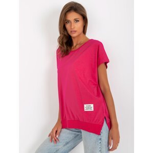 Fuchsia Women's Oversize Blouse with Patch
