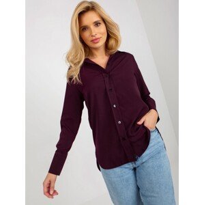Dark purple women's classic shirt with collar