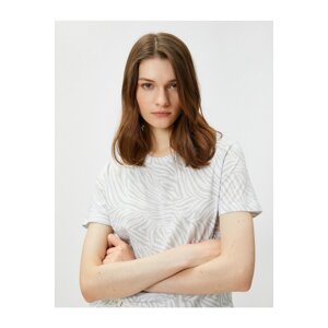 Koton Zebra Patterned T-Shirt Cotton Short Sleeve