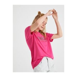 Koton Women's Fuchsia T-Shirt