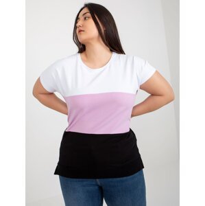 White and purple blouse plus size without fastening