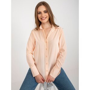 Peach women's classic shirt with collar