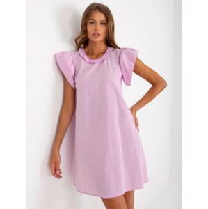 Light purple dress with ruffles on the sleeve