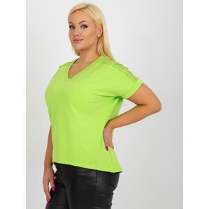 Lime green cotton blouse larger size