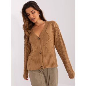 Women's camel sweater with braids