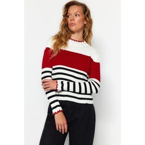 Trendyol Ecru Color Block Pletený sveter