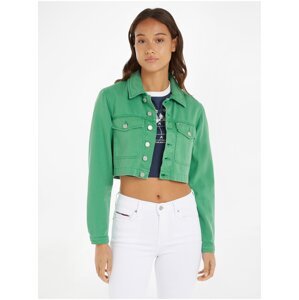 Green Womens Denim Crop Top Jacket Tommy Jeans - Women