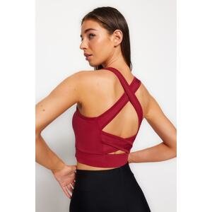 Trendyol Square Neck Sports Bra with Magenta Support/Sculpting Back Detail