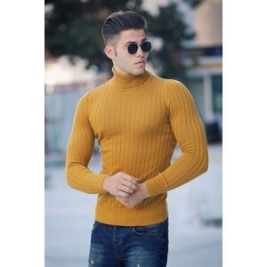 Madmext Men's Yellow Turtleneck Sweater 4352
