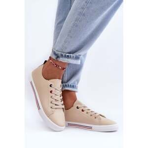 Women's leather sports shoes beige Mosaia